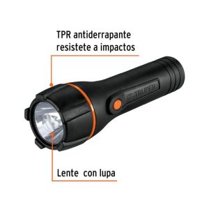 (4U) LINTERNA PLASTICA DE LED PILAS AA x 2 - 80 LUMENS  - 85