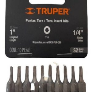 (6U) PUNTA TORX T10 LARGO 25 MM X 10 U