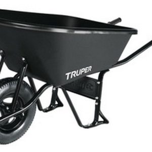 (1U) CARRETILLA PLASTICA 95 LTS RUEDA NEUMATICA NEGRO