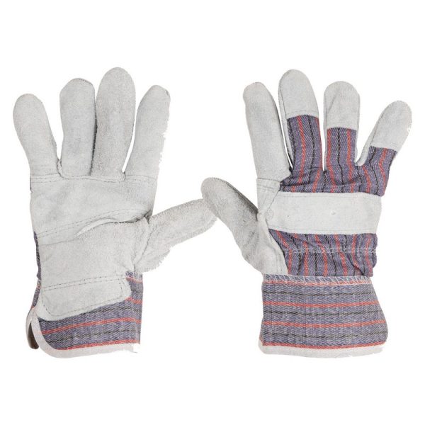 (6U) GUANTES DE CARNAZA Y LONA P/ MATERIALES ABRAS