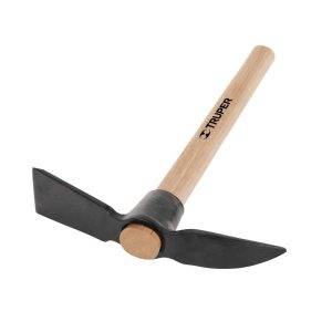 (4U) MINI PICO Y PALA FORJADA CABO MADERA LARGO 36 CM