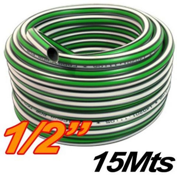 MANGUERA 1/2 X 15M RIEGO REFORZADA X ROLLO