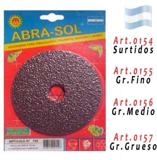 DISCO LIJA FIBRA Ø 115 MM. GR. SURTIDOS CANT. 3 P/METALES