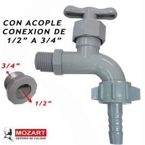 CANILLA 1/2´´ Y 3/4´´ PP GRIS PATIO PICO MANGA