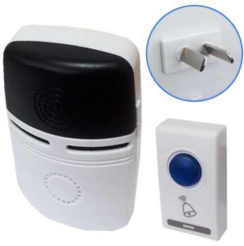 TIMBRE INALAMBRICO ENCHUFE 2 PATAS MOD. 4 PULSADOR A PILAS