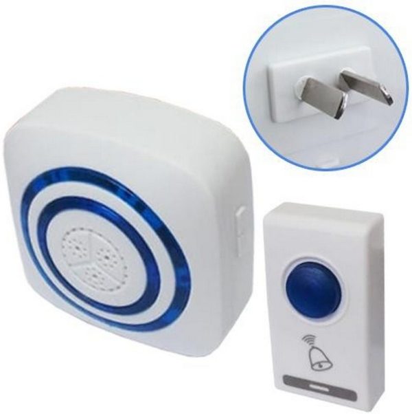 TIMBRE INALAMBRICO ENCHUFE 2 PATAS MOD. 2 PULSADOR A PILAS