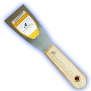 ESPATULA 2´´ LAMINA DE ACERO Y MANGO MADERA DOBLE HOJAL