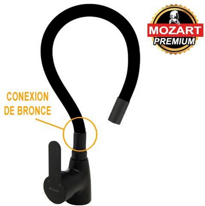MONOCOM. MIAMI NEGRA PICO FLEXIBLE COCINA MESADA