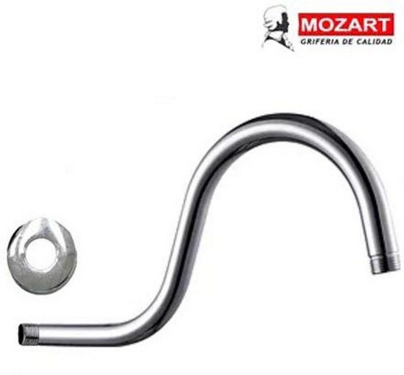 BRAZO P/LLUVIA METALICO 40 CM ROSETA CURVO ALTO BOLSA