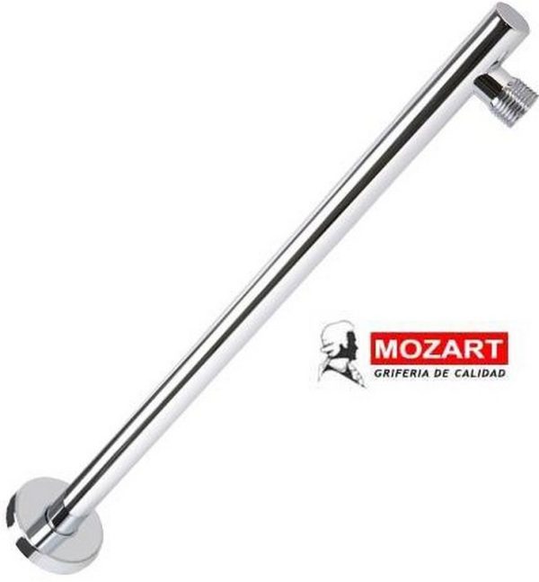 BRAZO P/LLUVIA REDONDO 42 CM. C/ROSETA AC.INOX BOLSA