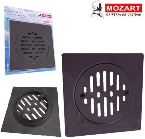 REJILLA 15 X 15 CM. NEGRA ACERO INOX. BLISTER