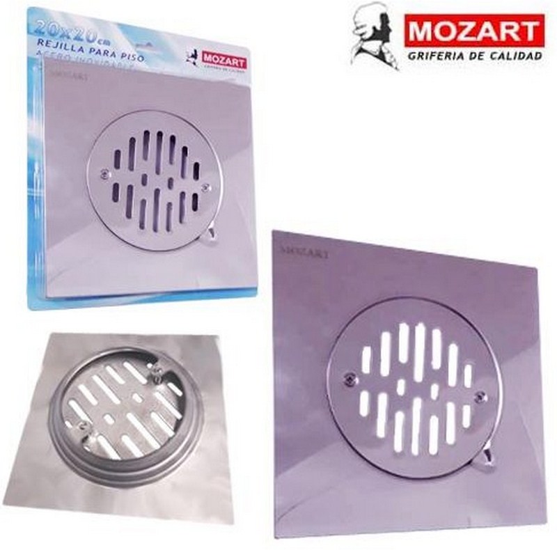 REJILLA 20 X 20 CM. ACERO INOX. CROMO BLISTER