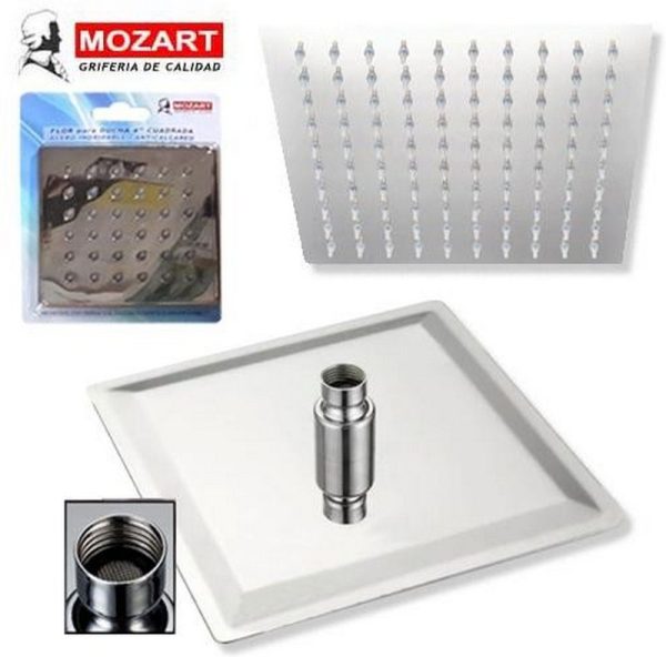 FLOR DUCHA /LLUVIA 6´´B (150X150) CUADRADA ACERO INOX. ANTIC