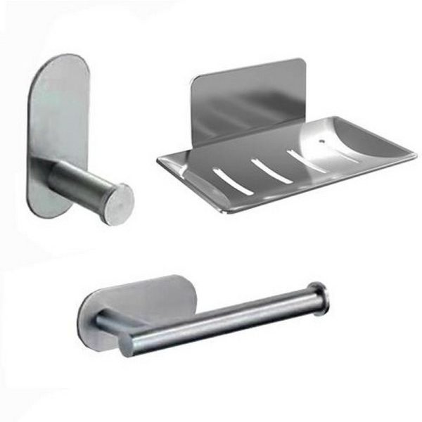 SET BAÑO LONDON 3 PIEZAS ACERO