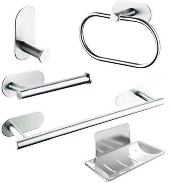 SET BAÑO LONDON 5 PIEZAS CROMO