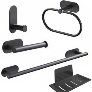 SET BAÑO LONDON 5 PIEZAS NEGRO