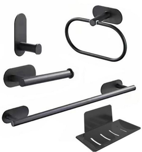 SET BAÑO LONDON 5 PIEZAS NEGRO