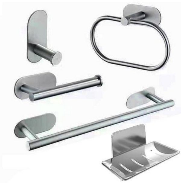 SET BAÑO LONDON 5 PIEZAS ACERO