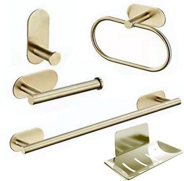 SET BAÑO LONDON 5 PIEZAS DORADO