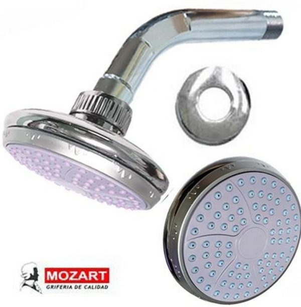DUCHA REDONDA ALTA GRIS BLISTER C/BRAZO Y ROCETA ANTIC.