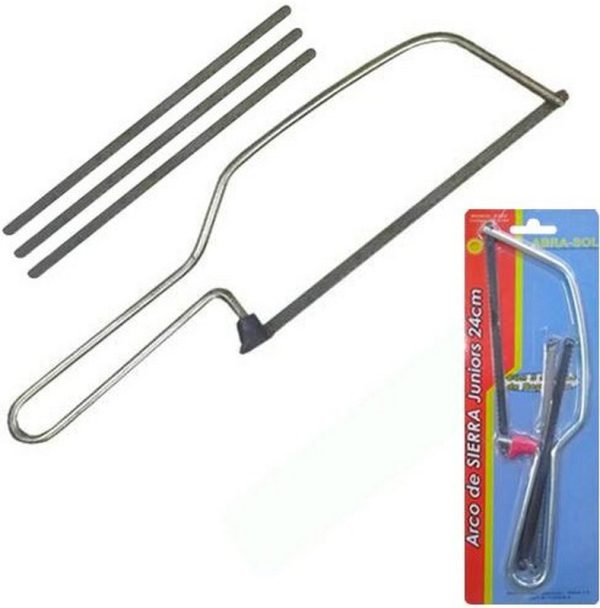 ARCO DE SIERRA JUNIOR ALAMBRE 24CM C/3 RESPUESTOS BLISTER