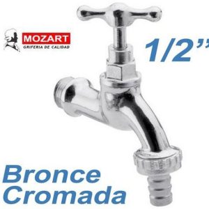 CANILLA DE BRONCE CROMADA PICO 1/2´´ CALIDAD