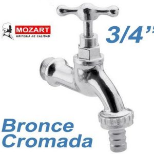 CANILLA DE BRONCE PICO 3/4´´ CROMADA CALIDAD