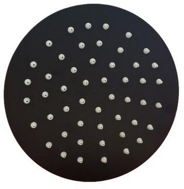 FLOR DUCHA /LLUVIA 6´´ NEGRA REDONDA (150X150) ACERO INOX. A