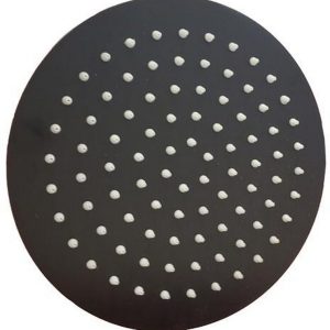 FLOR DUCHA /LLUVIA 8´´ NEGRA REDONDA (200X200) ACERO INOX. A