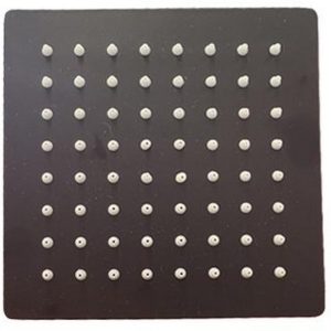 FLOR DUCHA /LLUVIA 6´´ NEGRA CUADRADA (150X150) ACERO INOX.