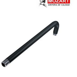 BRAZO P/LLUVIA NEGRO 90° 30 CM ACERO INOX.