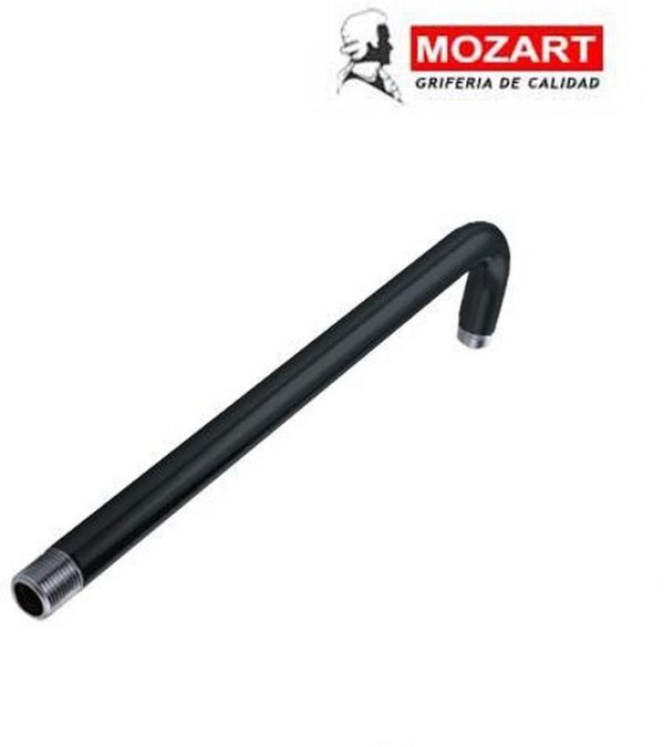 BRAZO P/LLUVIA NEGRO 90° 30 CM ACERO INOX.
