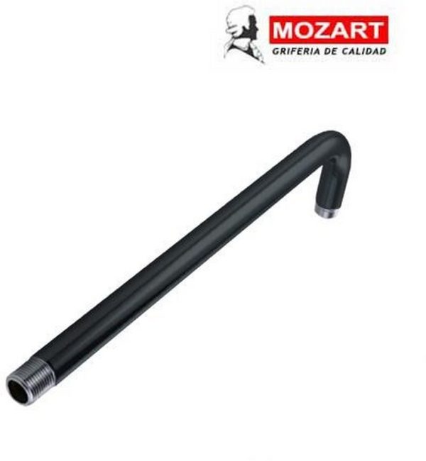 BRAZO P/LLUVIA NEGRO 90° 35 CM ACERO INOX.