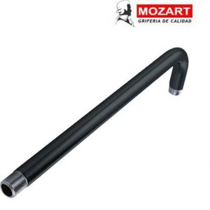 BRAZO P/LLUVIA NEGRO 90° 40 CM ACERO INOX.
