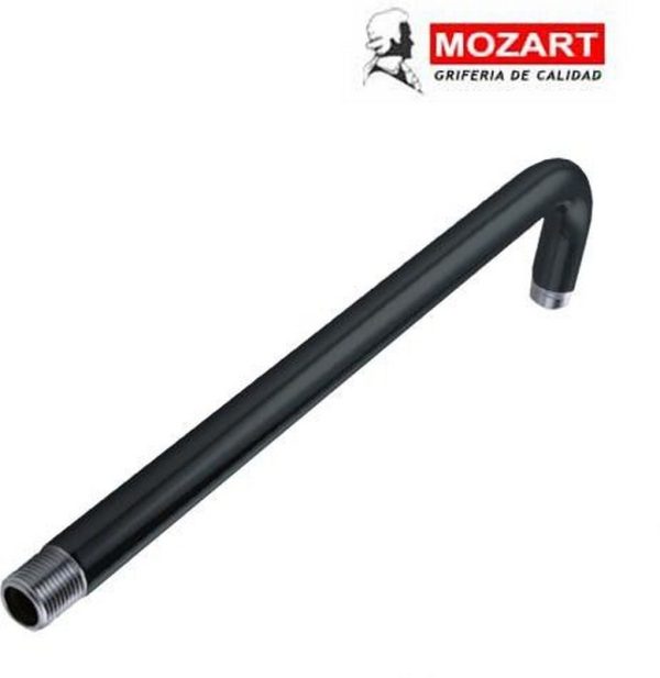 BRAZO P/LLUVIA NEGRO 90° 40 CM ACERO INOX.