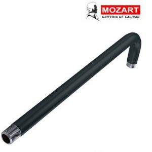 BRAZO P/LLUVIA NEGRO 90° 50 CM ACERO INOX.
