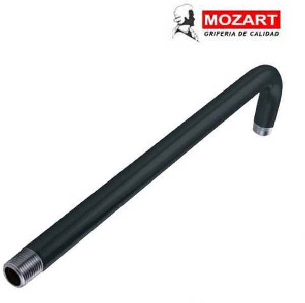 BRAZO P/LLUVIA NEGRO 90° 50 CM ACERO INOX.